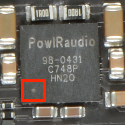 amp chip pin 1 identifier